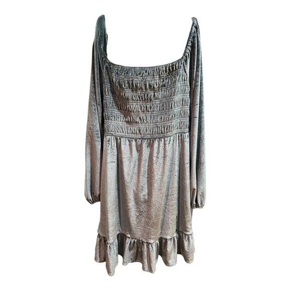 LC Lauren Conrad Smocked Velvet Mini Dress New Without Tags MSRP $64.00 - Picture 6 of 12